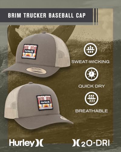 Image of Hurley Men's Caps - Fairway Trucker Mesh Baseball Cap - Snap Back Hats for Men