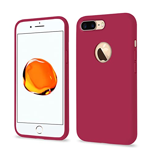 Image of Pikkme Back Cover | Full Camera Protection | Raised Edges | Super Soft Silicone | Bumper Case for iPhone 7 Plus / 8 Plus (Rose Red)