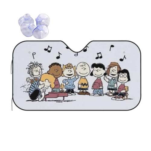 サンシェード スヌーピー アニメ 日除け おしゃれ 車 フロントサンシェード 遮光 断熱 かわいい カーシェード 紫外線対策 折り畳み式 自動車 車用品 140cmx76cm