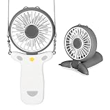 YATOSEEN Ventilador de Mano, Ventilador Refrigeración Personal Portátil 2000 mAh, Ventilador Cuello Colgante Recargable USB Ajustable 100 °, 4-8 Horas Flujo Aire Fuerte, 3 Velocidades, Luz Colorida