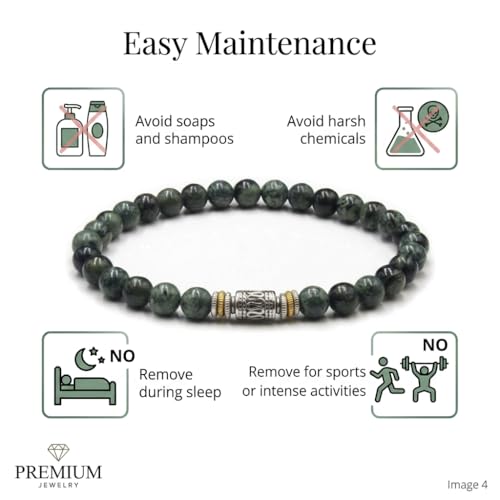 Pulsera de jade verde oscuro para hombre miniatura 5