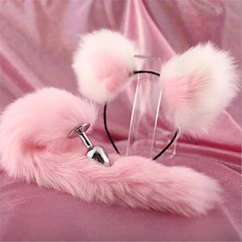 CSH Jeans Pink Soft Plus'h Tail and Ears Headband Smooth Comfort Insert Toy