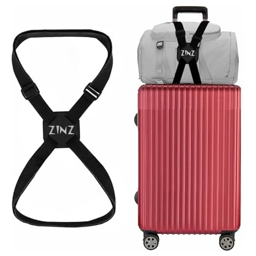 ZINZ Sangle Valise Voyage & Sac, Ceinture Ajustable Elasticité Elevée Tendeurs Elastiques avec Boucles Accessoires de Voyage (Noir-001)