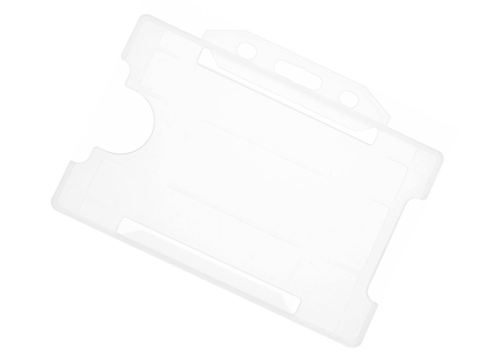 identity2uID Card Pass Badge Holder Landscape - Clear (Frosted) (Pack of 5)