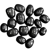 BellaMira Shungite Tumblestone Healing Crystal, Single Polished Stone, Healing Crystal for EMF Protection, Balance, Grounding, Stability, Detoxification, Purification, Positive Energy Amplification