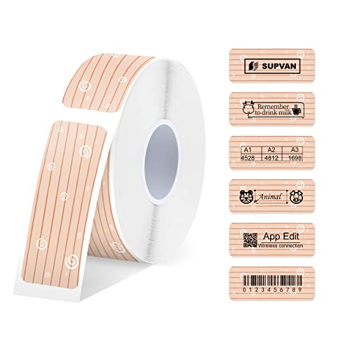 Label Maker Tape Supvan E10 Adapted Label Print Paper Standard Size 0.47''X1.18'' 220 Labels/Roll Thermal Laminated Waterproof Self-Adhesive Multipurpose Labeling Tape Replacement #TOP1
