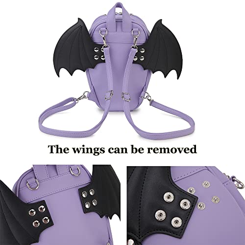 Enjoinin Gothic Coffin Shape Purses And Handbags For Women Halloween Shoulder Bag Ita Purse Backpack With Wings 2 Way With 2 Inserts thumb #5