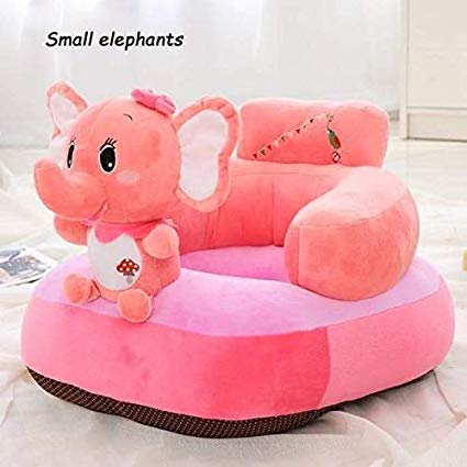 Image of AVSHUB Baby Sofa Seat Chair Soft and Rocking Chair Safe and Skin Friendly Elephant Shape Baby Supporting Seat Soft Plush Cushion and Chair for Kids /Baby - Pink