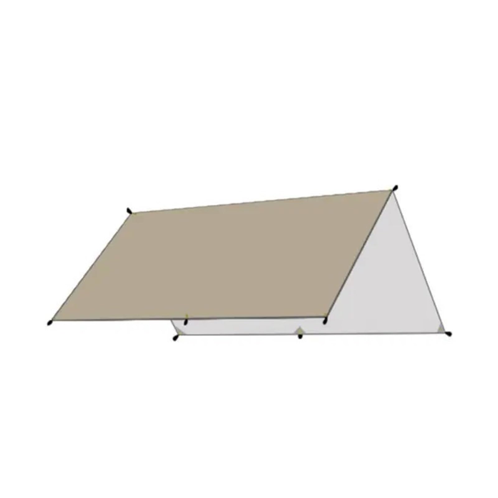 Tent tarp 5x3meters 4x3meters 3x3meters Waterproof Tarp Tent Shade Ultralight Garden Canopy Sunshade Outdoor Camping Awning Tourist Beach Sun Shelter(Khaki 3X3Meters)