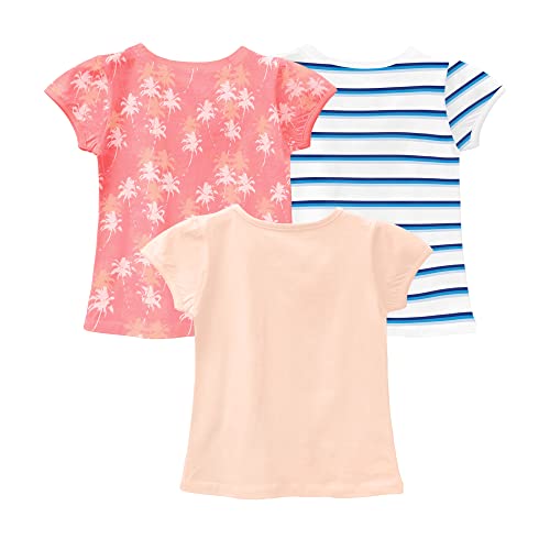 Image of Real Basics Cotton Regular Fit Half Sleeve Cotton T-Shirts for Girls - Round Neck Tops for Girl, Multicolor - Pack of 3