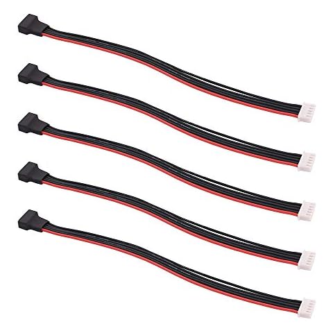 OliRC 5pcs JST-XH 4S 8" / 200mm 22awg Lipo Balance Wire Extension Silicone Cable Lead Cord for RC Battery Charger(C134-5) Cover