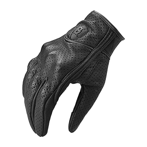 Image of THE Style Sutra Leather Motorbike Gloves Summer Full Finger Touchscreen for Men Women M