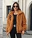 Dugcew Women's Faux Fur Lapel Fashion Short Fluffy Zip Up Jackets Fall Winter Cropped Warm Coat