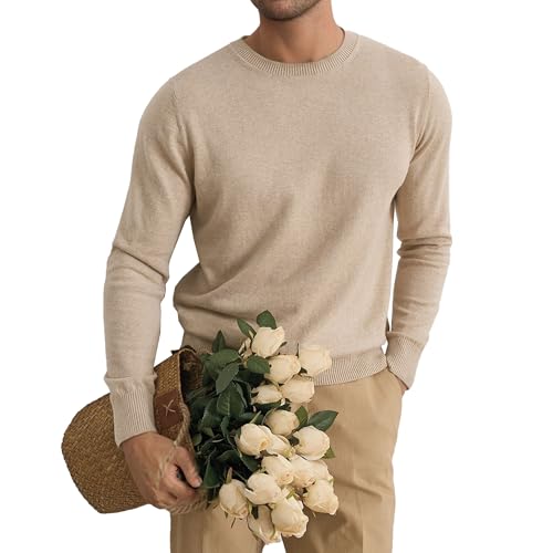 Suéter de cuello redondo liso de hombre jersey casual cálido de invierno