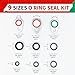 60 PCS A/C System Compressor Gasket Seals, 9 Sizes Automotive Air Conditioning Compressor Port Seal Washer Kit, Universal Repairs Gasket Bonded Seal Assortment Set
