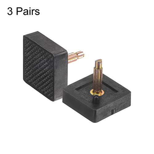 Image of HARFINGTON 3 Pairs TPU Kitten Heel Tips Shoes Replacement Tap Caps for Women High Heels, 3mm Pin, 16mm Square Heel Repair Caps, Black