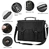 NEWHEY Laptop Bag 15.6 Inch Messenger Bag Mens Briefcase Waterproof Leather Satchel Computer Shoulder Bag Vintage Large Work Bag for Office Business School Black #2