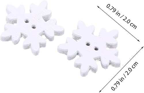 Miniatura 5 de BETOOKY Copos de nieve de Navidad, 100 unidades, decoración blanca, artes y manualidades para s, botones de copo de nieve, botones de copo de nieve
