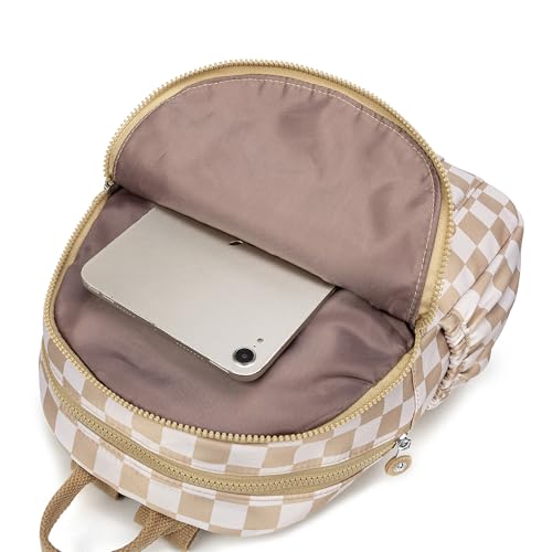 Image of Pealwel Mini Backpack Purse for Women,Small Nylon backpacks for Ladies Backpacks Women Anti Theft Travel Bag (White&Square)