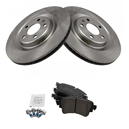 Image of TRQ Rear Ceramic Brake Pad and Rotor Set