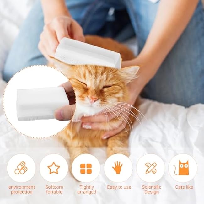 Soft Cat Brush for Grooming, 2Pcs Gentle Cat Tongue Brushes 2 in 1 Brush Sponge with Barbed Serrations Brushes Sensitive Cats Lightweight Daily Grooming Enhancing Intimacy Bonding Long Haired-bVvGHITI