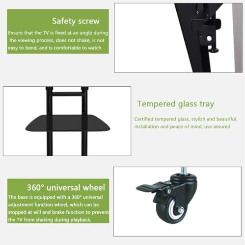 Soporte móvil para TV con altura ajustable y bandeja miniatura 2