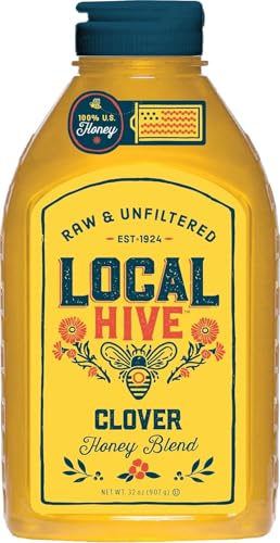 Image of Local Hive Clover Raw & Unfiltered - 32 oz | 100% Pure U.S. Honey | Natural Sweetener Sourced from American Bees & Beekeepers | Premium Clover Flavor | Ideal for Tea, Baking & Cooking