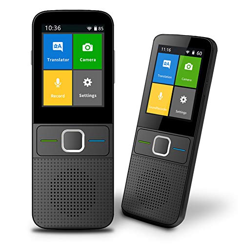Language Translator Device Support All 138+ Languages Two Way WiFi/Hotspot/Offline Portable Voice Translator Device 2.4inch Touch Screen Camera Translation - Black