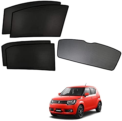 Image of Kozdiko Car Window Custom Fit Sun Shades Fix with Dicky Non Magnetic Curtains Mesh Compatible for Maruti Suzuki Ignis