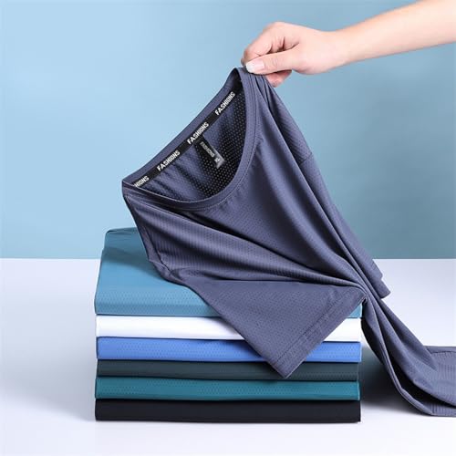 Ice Silk Stretchy Breathable Mesh T-Shirt, Quick Dry Workout Shirts, Short Sleeve Athletic Running T-Shirts for Men3