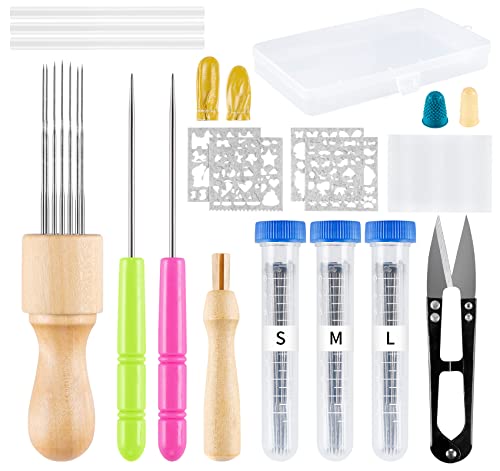 Homewit Filznadeln Set 65 Stücke Nadelfilz Set mit Filznadeln in 3 Größen Nadelfilz-Starter-Set ideal für Anfänger oder Profis Homewit Filznadeln Set 65 Stücke Nadelfilz Set mit Filznadeln in 3 Größen Nadelfilz-Starter-Set ideal für Anfänger oder Profis