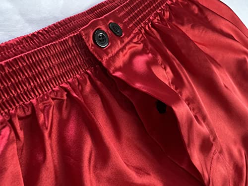 Mens Satin Boxers Shorts Silk Pajama Shorts Sexy Lounge Underwear with Button Fly2