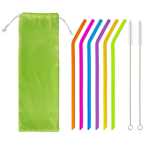 HONGXIN-SHOP Pajitas de Silicona Reutilizables Plegable Ecológico Sin BPA Cover