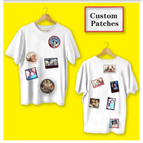 Custom Patches Personalized Name Patch for Jackets Add Your Photo/Logo/Text Embroidered Edge Printing Fabric-Square 3.1\"-2PCS