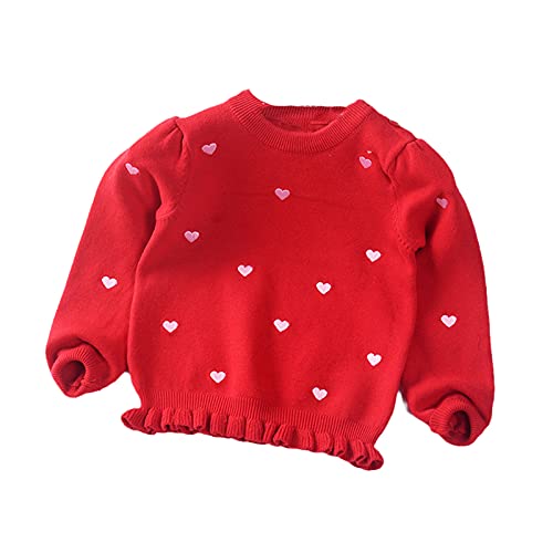Girls Sweater Autumn Winter Embroidery Love Baby Sweaters Children Jumper Toddler Pullover Kids Knitted Clothes