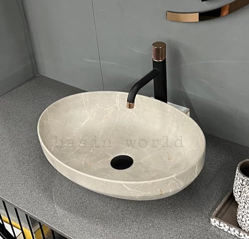 Image of IMPORTED Ceramic Wash Basin Countertop Tabletop Bathroom Sink Wash Basin (20 x 14.5 x 5.5 INCH) NCTT-441