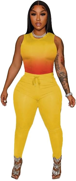 Womens Two Piece Outfits Bodycon Tracksuit Sweatsuits Solid Jogger Biker Workout Gym Lounge Short Sleeve Pant Sets - image 2
