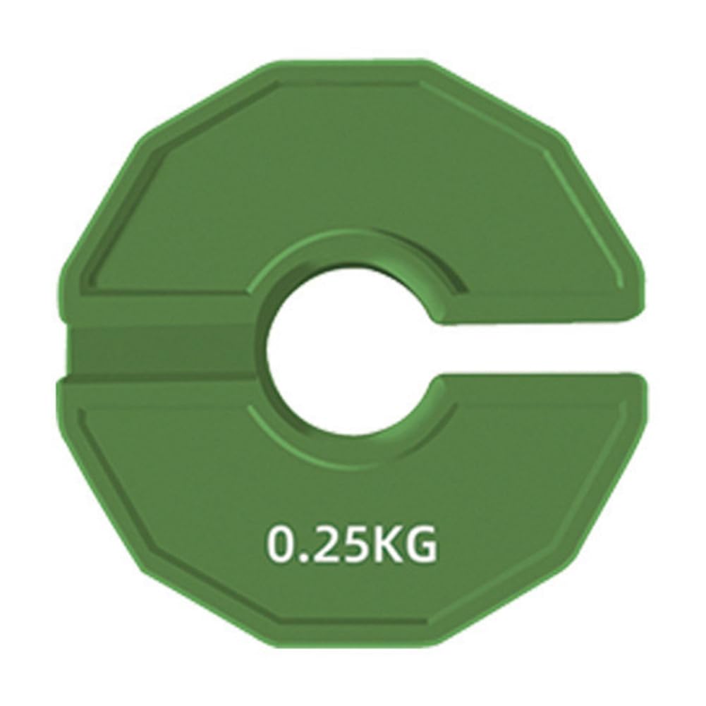 1 x Mikroplatte für Fitnessstudios, Hantel, fraktionelle Hantelscheiben, Gummi, Zusatzwechsel, Grün, 0,25 kg