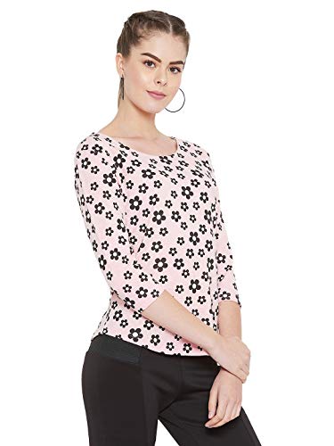 Image of GRITSTONES Women 3 /4 Sleeves Flower Printed Boat Neck Top