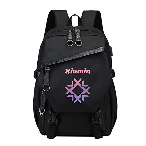 Preisvergleich Produktbild EXO Freizeitrucksack kundengebundener Studenten-Rucksack USB-Aufladungstasche-Segeltuch diebstahlsicherer Rucksack Unisex (Color : Black13, Size : 30 X 17 X 41cm)