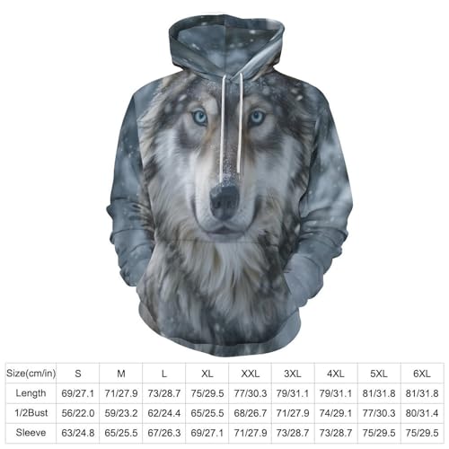 Sweat à Capuche Loups Sauvages Pull Confortable Contre le Froid