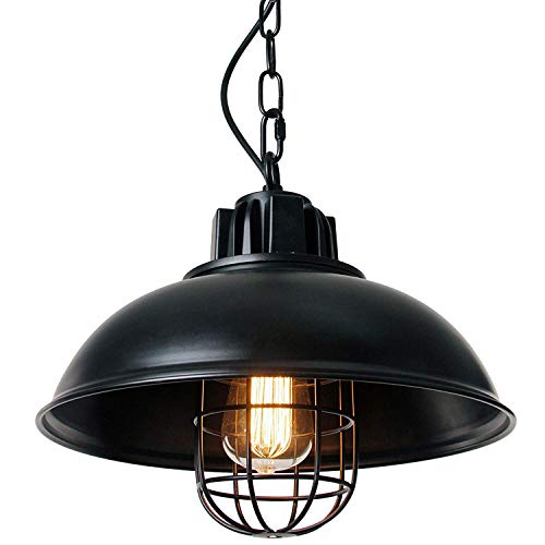 Pendelleuchte Deckenbeleuchtung 1 Licht Vintage Lampenschirm Modern Black Finish Europa Stil Licht, E27 Lampe Deckenleuchte Hängeleuchte für Küche Cover