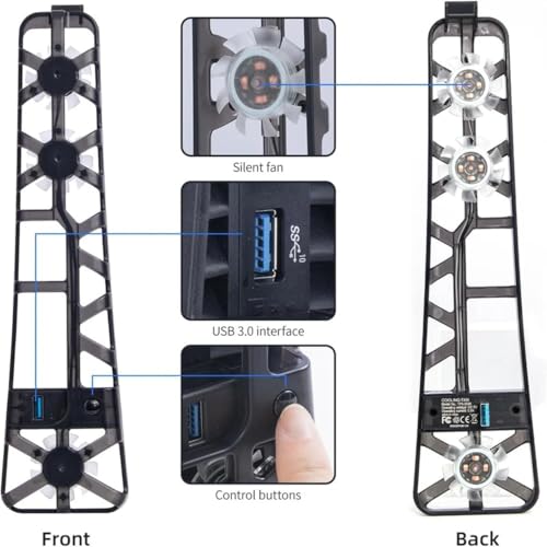 Dobe Cooler Externo Ventilador Fan USB Com LED Para PS5 SLIM Disco e Digital, 3 Ventiladores, Design