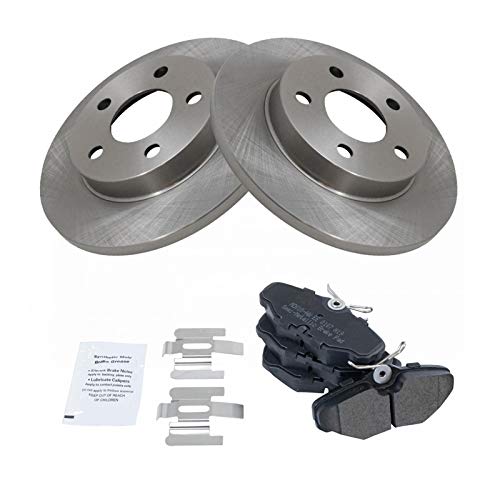 Image of TRQ Rear Brake Pad and Rotor Set Semi Metallic