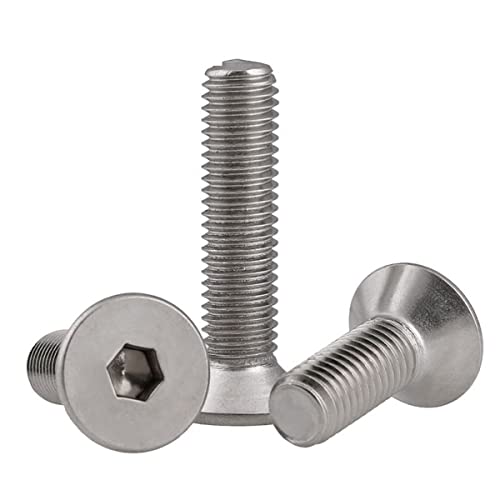 MACHSWON 10 PCS Hex Head Screw Bolts 1/4-20 * 3/8 304 Stainless Steel American Hex Tap Bolts Countersunk Head Socket Thread Hexagon Screws - Image 2
