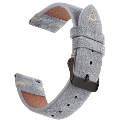 WOUKUP Quick Release Suede Leather Watch Bands Vintage Watchband for Men Watch Strap 18mm 19mm 20mm 22mm