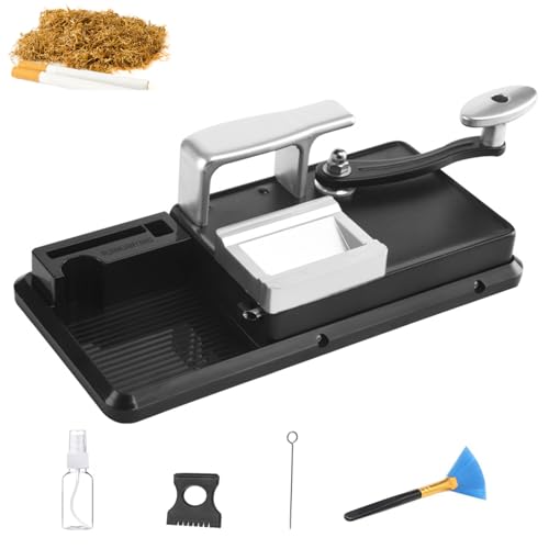 Zigarettenstopfmaschine Stopfmaschine für Zigaretten 8mm Knopf Zigarettenstopfer Manuell drehmaschine zigaretten mit Zubehör Aufbewahrungsbox für einfache und konsistente Zigarettenherstellung