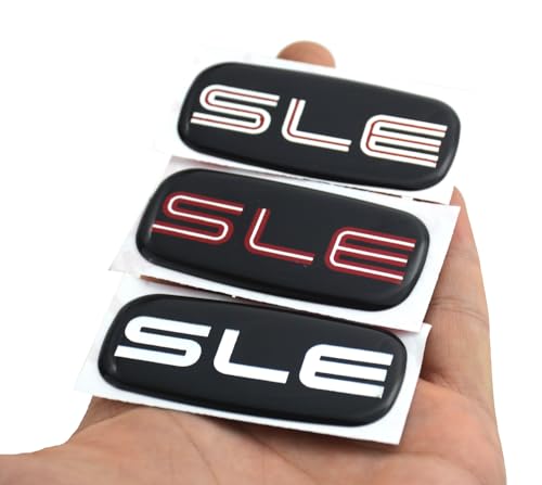 Image of 2Pcs SLE Cab Emblems 3D Badge Logo Nameplate Sticker Roof Pillar Replacement for SLE 15036134 Pickup Truck SUV (Silver /Black)