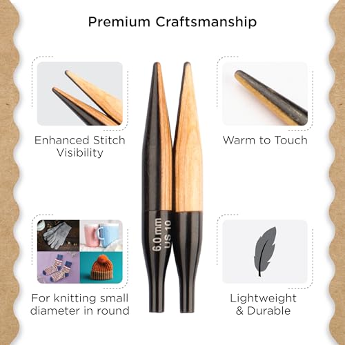 Image of Knitter's Pride Day & Nite Mini Interchangeable Circular Needles 2 inch inch (5cm) - US Size 10 (6mm)