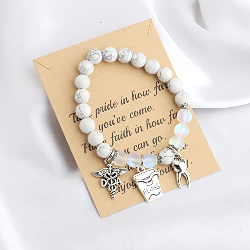 Fustmw Dental Assistant Graduation Bracelet - DA Jewelry Gift for New Dentist (Message Card)3